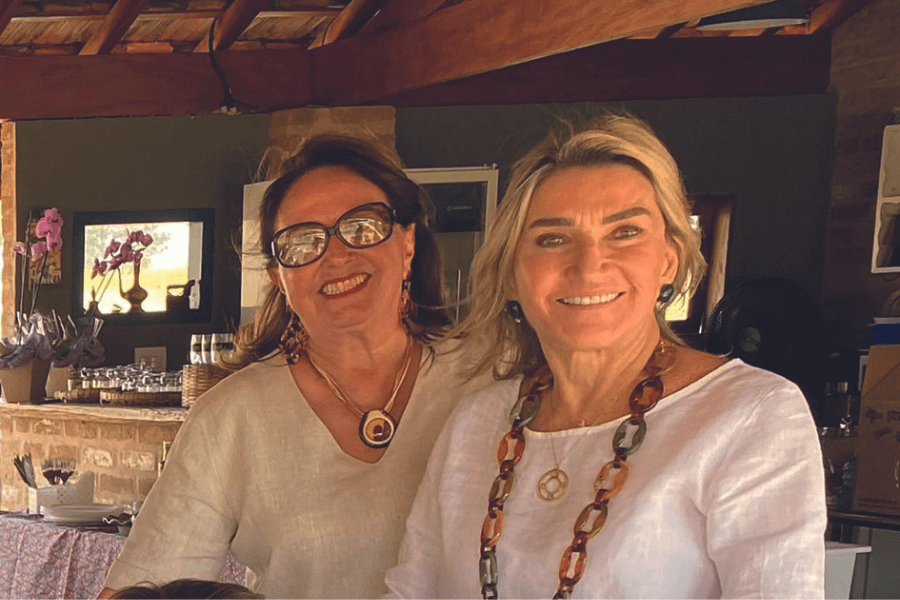 As tops da cidade de Mococa, num almoço chiquetéssimo na Fazenda Prata: Marina Cunali e Sonia Pisani