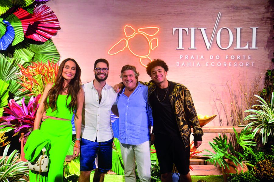 Carol Marra, Rainer Cadete, João Eça Pinheiro (Diretor Geral do Tivoli Ecoresort Praia do Forte) e Pietro Cadete
